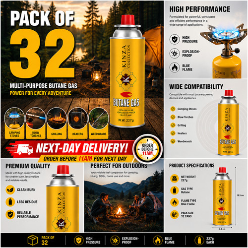 32x new butane gas bottles - butane,