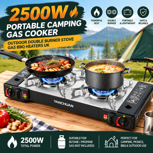 Portable camping stove double - portable,