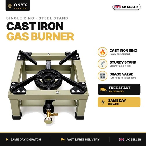 Cast iron gas burner with - cast,